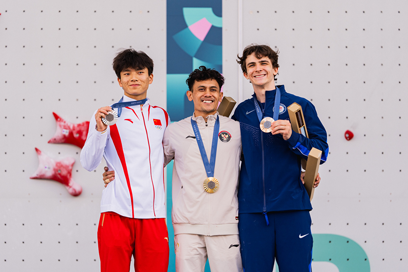 Paris 2024, men podium, © Lena Drapella/IFSC