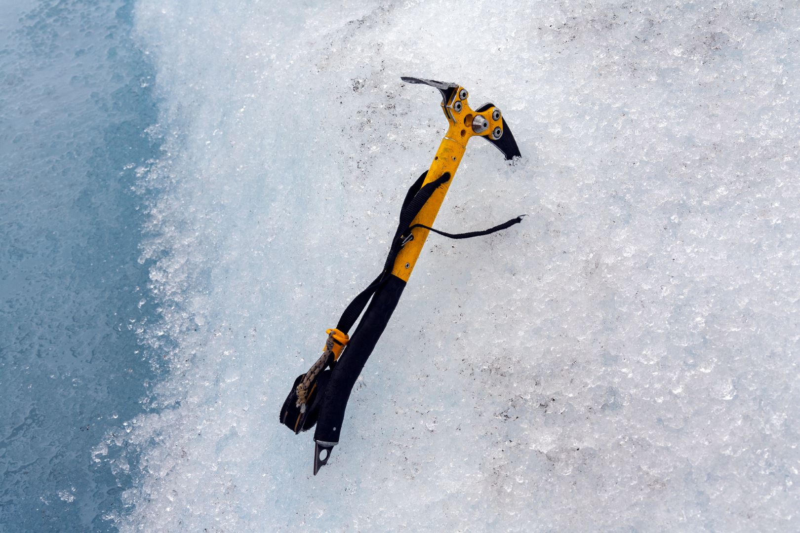 Ice axe and glacial ice